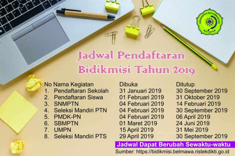 INFORMASI PENDAFTARAN BIDIKMISI REGULAR 2019