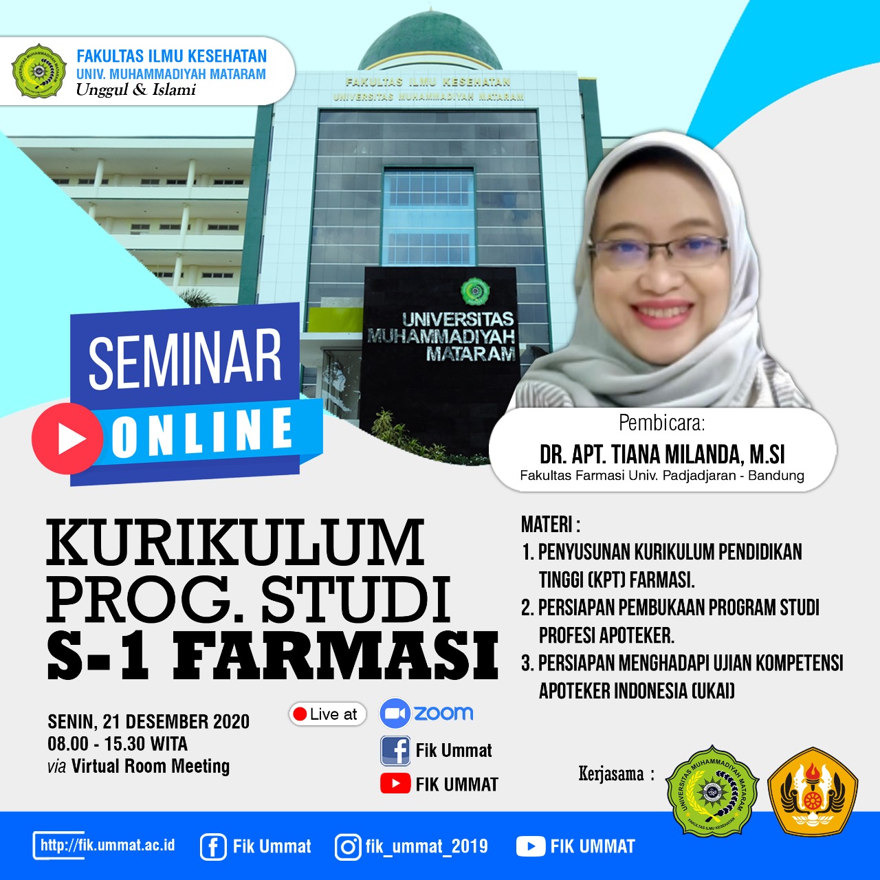 Seminar Online Penyusunan Kurikulum Prodi S1 Farmasi